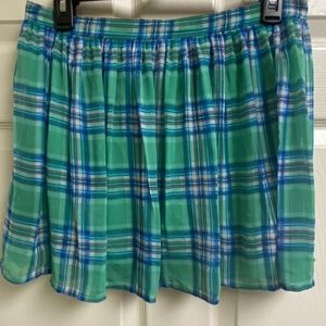 Hollister green plaid skirt sz Med